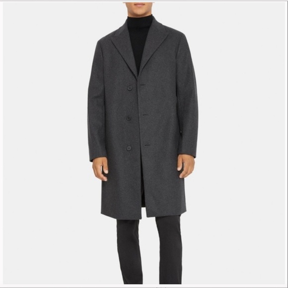 THEORY Mens Herringbone Wool-Blend 3/4 Length Topcoat EUC/sz M - Picture 3 of 16